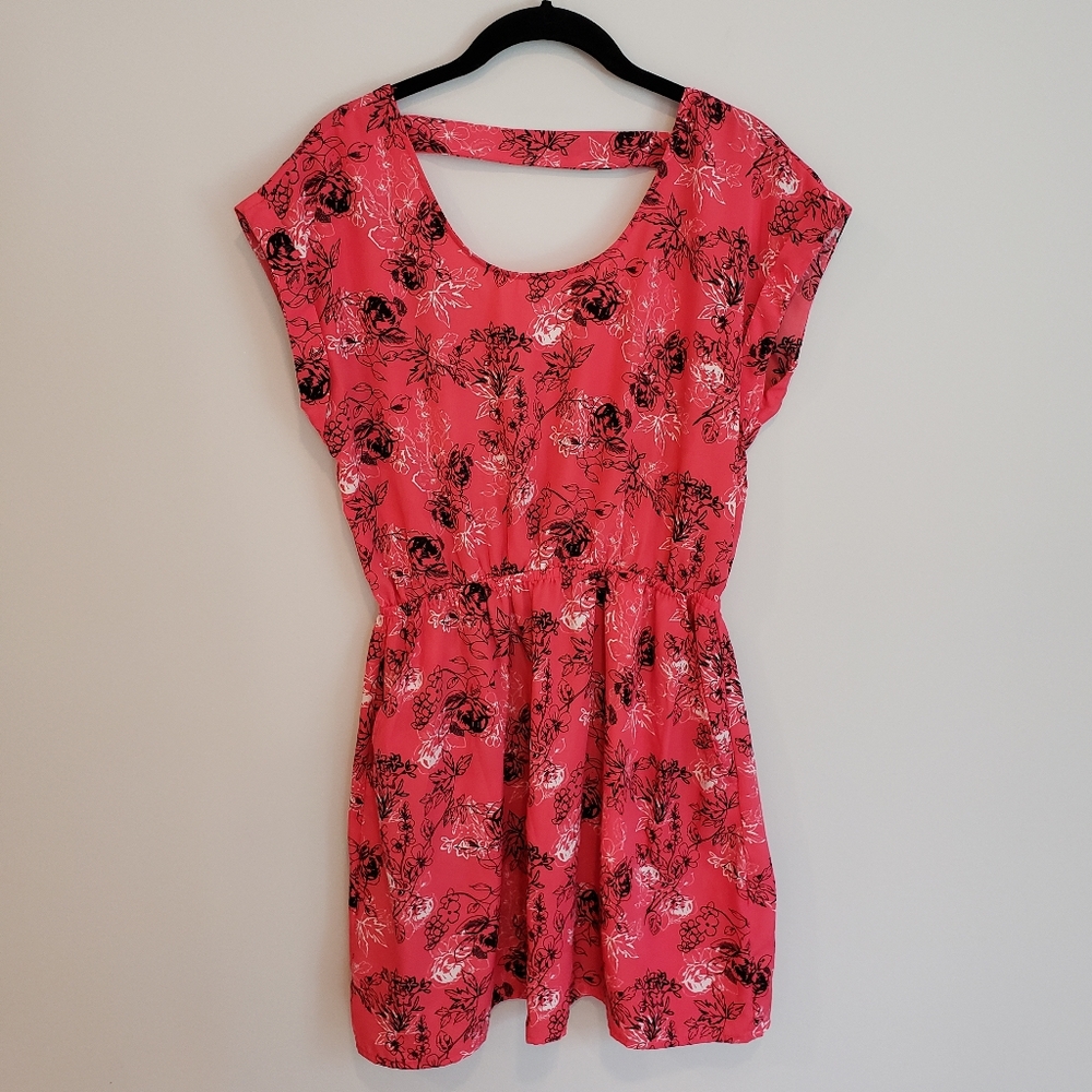 Candies Strawberry Pink Summer Mini Dress, Med